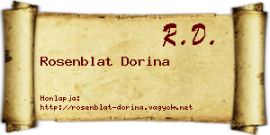 Rosenblat Dorina névjegykártya